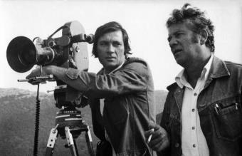 Ivica Rajković i Vladimir Tadej na snimanju filma Ograde bez kraja (1973)
