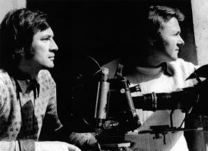 Ivica Rajković i Dušan Vukotić na snimanju filma Akcija Stadion (1977) 1