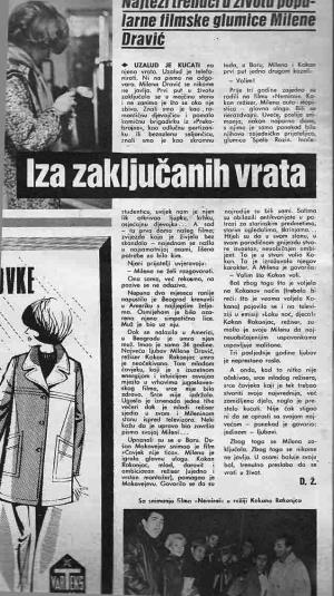 Isječak novina - Milena Dravić 1