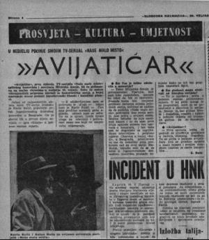 Isječak novina - Naše malo Misto