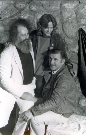 Režiser Svetislav Bata Prelić, Bata Živojinović i Sonja Savić, Filmski susreti u Nišu, 1984.