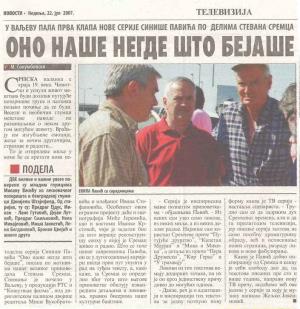 Večernje Novosti 22-07-2007