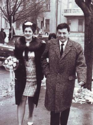 Mirjana Čiplić - Kuruzović, na dan venćanja, u Beogradu 1967. godine